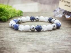 R. M. ékszer Kék vitalitás vegyes ásvány karkötő (13534-RM-18)