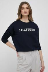 Tommy Hilfiger pamut melegítőfelső sötétkék, női, nyomott mintás - sötétkék S