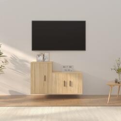 vidaXL 2 részes sonoma-tölgyszínű szerelt fa TV-szekrényszett (3188393)