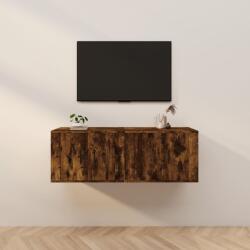 vidaXL 2 db füstös tölgyszínű fali TV-szekrény 57x34, 5x40 cm (3188339) - vidaxl