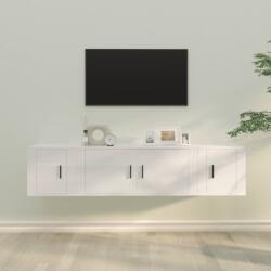 vidaXL 3 részes magasfényű fehér szerelt fa TV-szekrényszett (3188416)