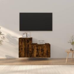 vidaXL 2 részes füstös tölgyszínű szerelt fa TV-szekrényszett (3188395)
