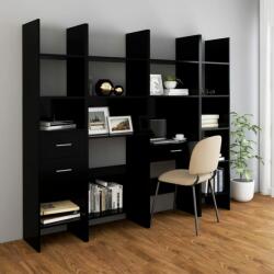 vidaXL Set dulap bibliotecă, 4 piese, negru, lemn prelucrat (3079593) Biblioteca