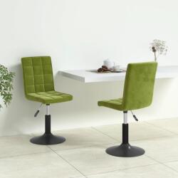 vidaXL Scaune de bucătărie pivotante, 2 buc. , verde deschis, catifea (335743)