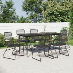vidaXL Set mobilier de grădină, 7 piese, negru, ratan PVC (3156577) - vidaxl
