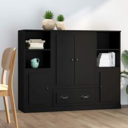 vidaXL Dulapuri înalte, 3 piese, negru, lemn prelucrat (3185320) Comoda