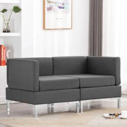 vidaXL Canapele de colț modulare cu perne, 2 buc. , gri închis, textil (287041) Canapea