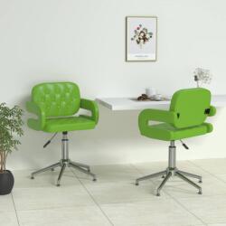 vidaXL Scaune de bucătărie pivotante, 2 buc. , verde, piele ecologică (335666)