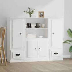 vidaXL Dulapuri înalte, 3 piese, alb, lemn prelucrat (3185311) Comoda