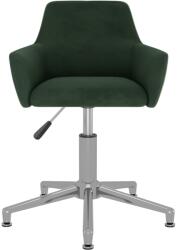 vidaXL Scaun de bucătărie pivotant, verde închis, catifea (331087)