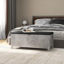 vidaXL Cutie depozitare pernă gri beton, 105x40x45 cm, lemn prelucrat (326772)