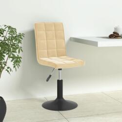 vidaXL Scaun de bucătărie pivotant, crem, catifea (335729)