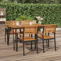 vidaXL Masă grădină picioare formă ac de păr 140x80x75 cm, lemn acacia (319519)