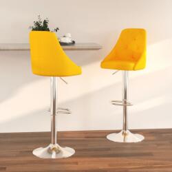 vidaXL Scaune de bar, 2 buc. , galben muștar, material textil (339310)