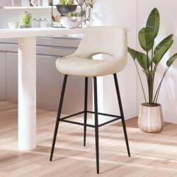 vidaXL Scaun de bar, crem, catifea (338661)