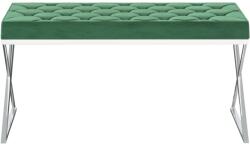 vidaXL Bancă, verde închis, 97 cm, catifea și oțel inoxidabil (289052)