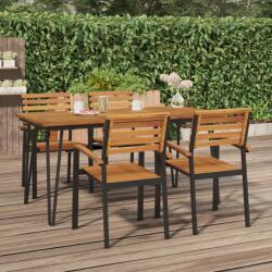 vidaXL Masă grădină picioare formă ac de păr 160x80x75 cm, lemn acacia (319520)
