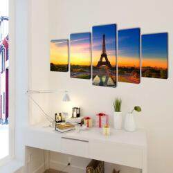 vidaXL Set tablouri imprimate pânză Turnul Eiffel 100 x 50 cm (241558)