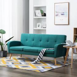 vidaXL Canapea de 3 persoane, material textil, verde (246993) Canapea