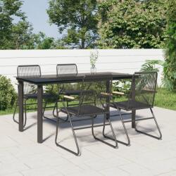 vidaXL Set mobilier de grădină, 5 piese, negru, ratan PVC (3156572) - vidaxl