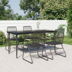 vidaXL Set mobilier de grădină, 5 piese, negru, ratan PVC (3156576) - vidaxl