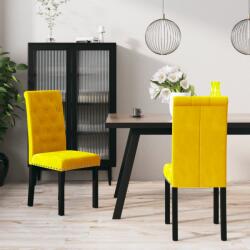 vidaXL Scaune de masă, 2 buc. , galben, catifea (336887)