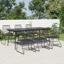 vidaXL Set mobilier de grădină, 7 piese, negru, ratan PVC (3060271)
