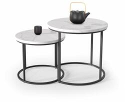 Halmar OREO asztal szett-fehér márvány / fekete - mindigbutor