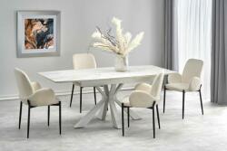 Halmar VIVALDI bővíthető asztal fehér márvány, láb fehér - mindigbutor
