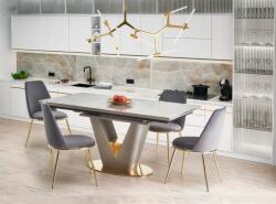 Halmar VALENTINO asztal világosszürke/arany - mindigbutor