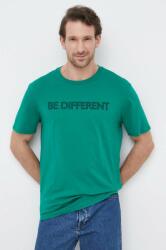 United Colors of Benetton tricou din bumbac culoarea verde, cu imprimeu PPYX-TSM13H_77X