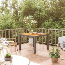 vidaXL Masă de grădină, gri, 90x90x75 cm, poliratan/lemn de acacia (316719) - comfy