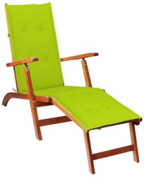 vidaXL Șezlong exterior, suport picioare și pernă, lemn masiv acacia (3064025) - comfy