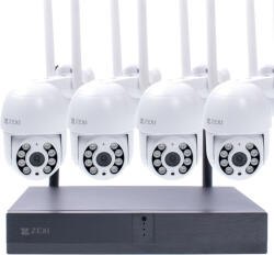  4 forgatható 3MP vezeték nélküli WIFI megfigyelő kamera készlet
