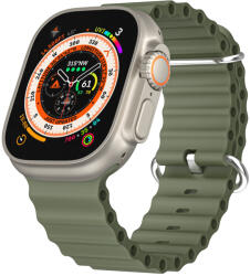 Utángyártott iKi Apple Watch 45mm / 44mm / 42mm / Ultra 49mm Óceán szilikon szíj - zöld