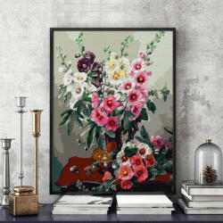 Pictorul Fericit Garden flowers - Pictură pe numere Panza pictura