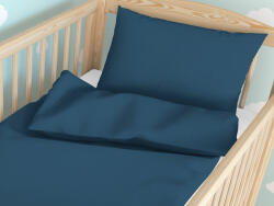 Goldea lenjerie pătuț din 100% bumbac - albastru marin 100 x 135 și 40 x 60 cm Lenjerie de pat
