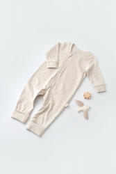 BabyJem Salopeta cu fermoar cu maneca lunga si panataloni lungi - 100%bumbac organic - crem cu buline, baby cosy (marime: 9-12 luni)