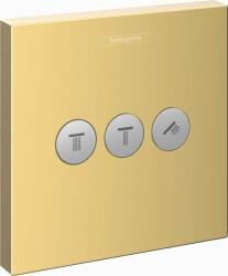 Hansgrohe ShowerSelect elzáró- és váltószelep falsík alatti szereléshez 3 fogyasztóhoz, polírozott arany hatású 15764990 (15764990)