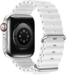 DuxDucis Curea silicon DuxDucis Ocean Wave compatibila cu Apple Watch 4/5/6/7/8/SE 42/44/45mm White (6934913033906)