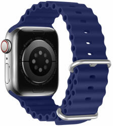 DuxDucis Curea silicon DuxDucis Ocean Wave compatibila cu Apple Watch 4/5/6/7/8/SE 42/44/45mm Navy Blue (6934913033937)