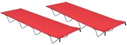 vidaXL Paturi camping, 2 buc. roșu, 180x60x19 cm, țesătură oxford&oțel (312485) - comfy