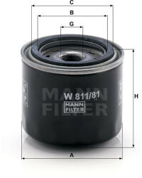 Mann Filter W811/81 Olajszűrő, W811/81