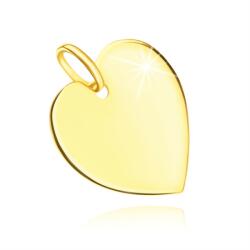Ekszer Eshop 375 sárga arany medál - lapos, tükörfényes szív
