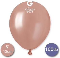 Gemar Lufi (metál) rose gold, 13cm, gömb, 100 db/cs