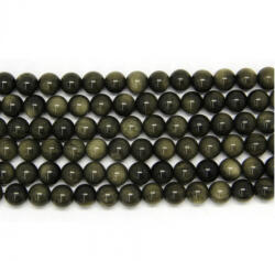  Obsidian Auriu Rotund Margele Pietre Semipretioase pentru Bijuterii 4, 6, 8, 10, 12, 14, 16 mm