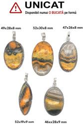  Pandantiv din Argint 925 cu Jasp Bumble Bee - 46-52x19-30x8-9 mm