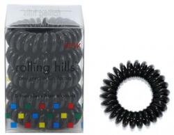 Rolling Hills Elastic- brățară pentru păr, neagră - Rolling Hills 5 Traceless Hair Rings 5 buc