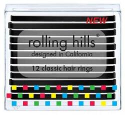 Rolling Hills Set elastice de păr - Rolling Hills Classic Hair Rings Black 12 buc