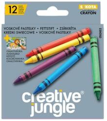 Creative Jungle Zsírkréta CREATIVE JUNGLE Grey kerek hegyezett 12 színű (CFA2452) - robbitairodaszer